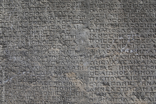 Arsemia Antique City ADIYAMAN, TURKEY - MAY 27, 2017: Greek inscriptions on Mount Nemrut in Adiyaman