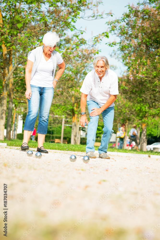 Fototapeta premium Senior Couple Playing Boule