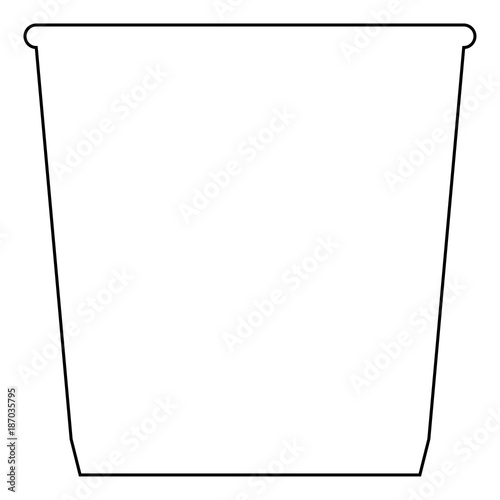 Dustbin or trash basket icon . Black color .