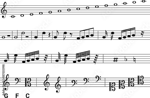 isolated symbols music notation