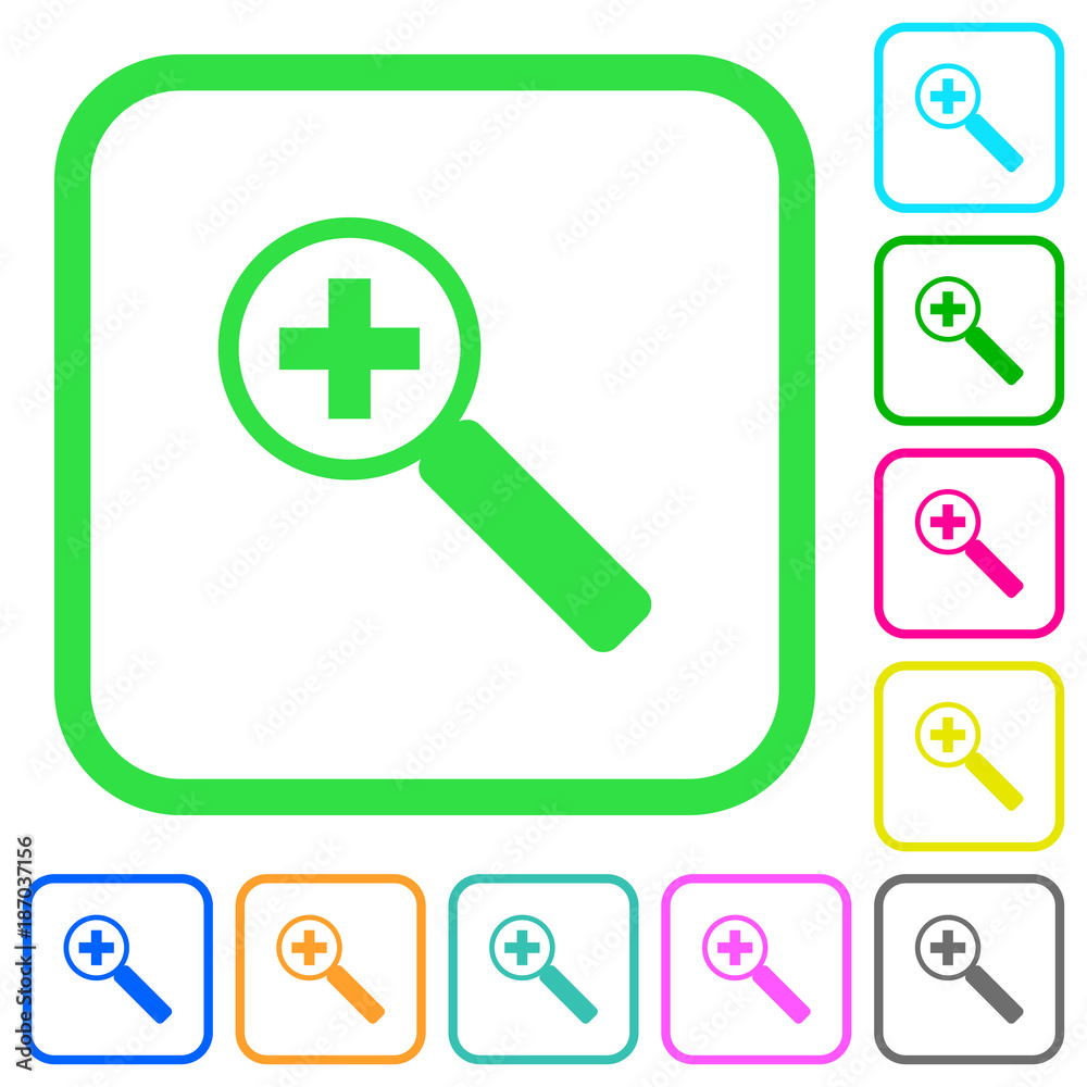Obraz premium Zoom in vivid colored flat icons