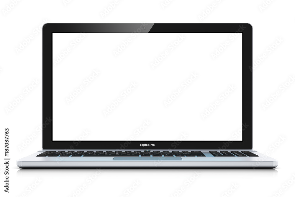 Modern laptop with blank screen Modern laptop with blank screen