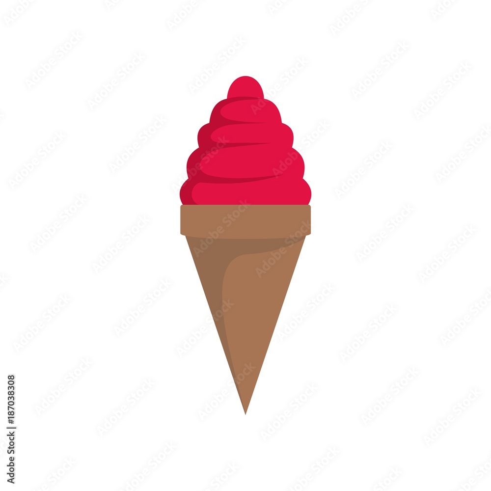 Ice cream icon. Flat illustration of ice cream vector icon isolated on white background