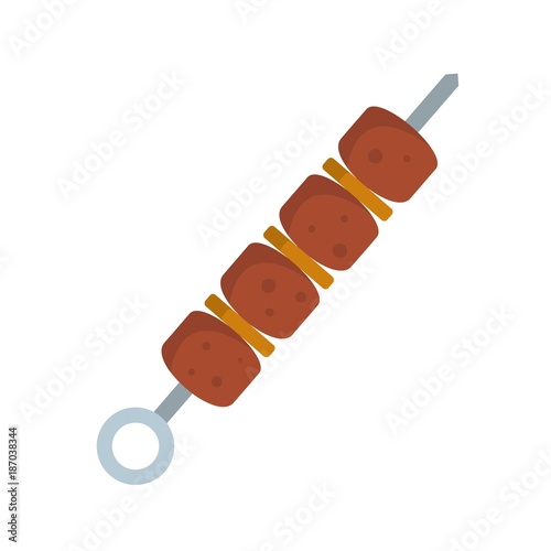Shish kebab icon. Flat illustration of shish kebab vector icon isolated on white background