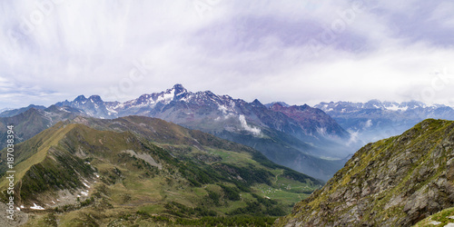 Mountains landscape inside alps with beautiful sky