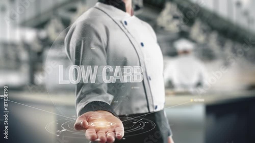 Chef holding in hand Low Carb photo