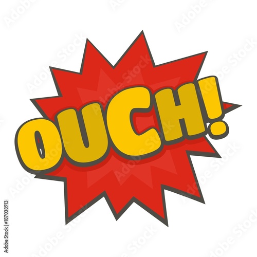 Comic boom ouch icon. Flat illustration of comic boom ouch vector icon isolated on white background