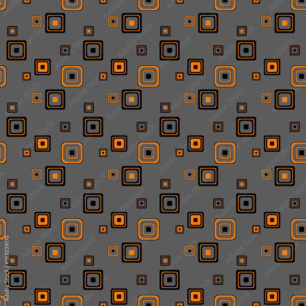 Orange and black (Halloween colors) square vector. Colors easily changeable