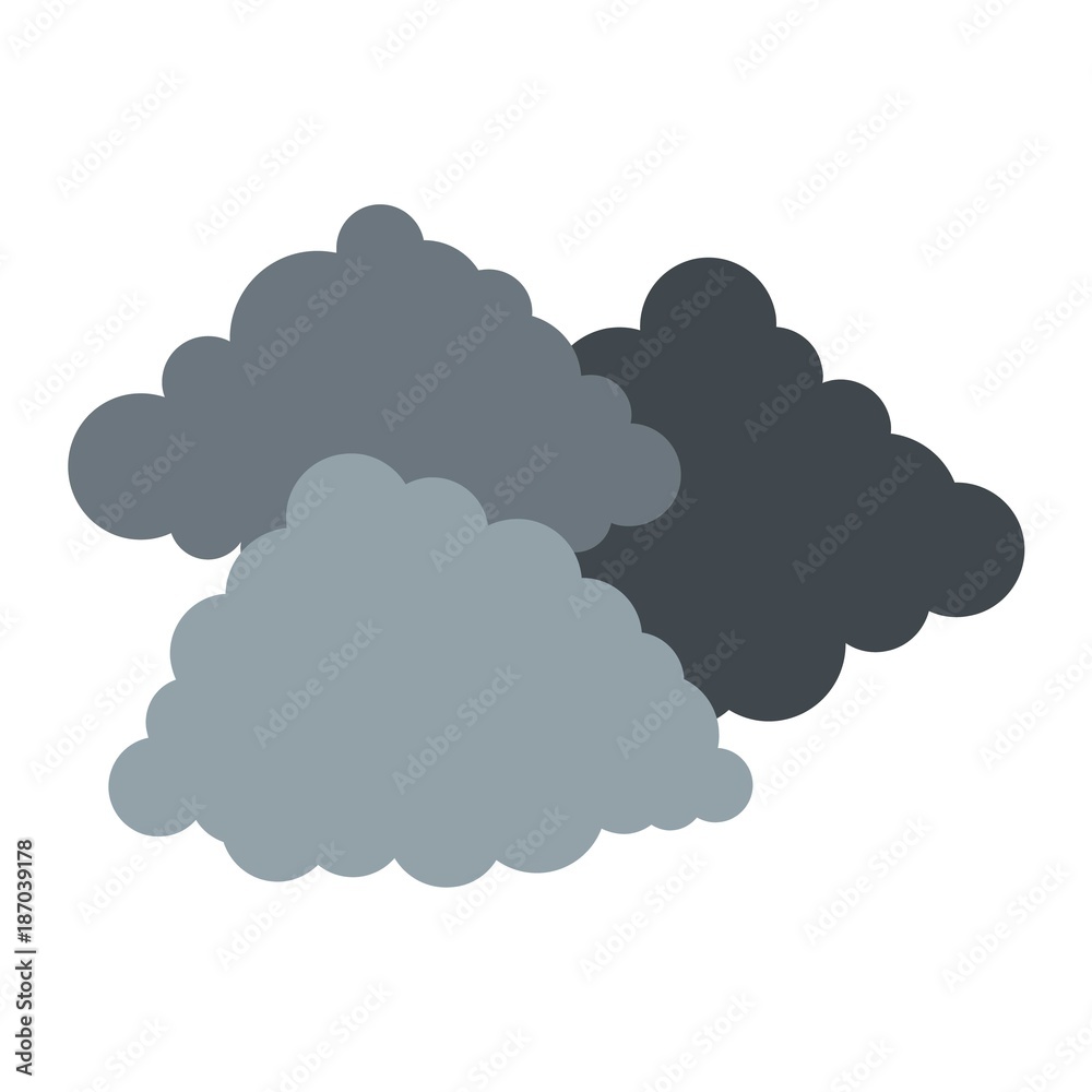 Dark cloudy icon. Flat illustration of dark cloudy vector icon isolated on white background Dark cloudy icon. Flat illustration of dark cloudy vector icon isolated on white background