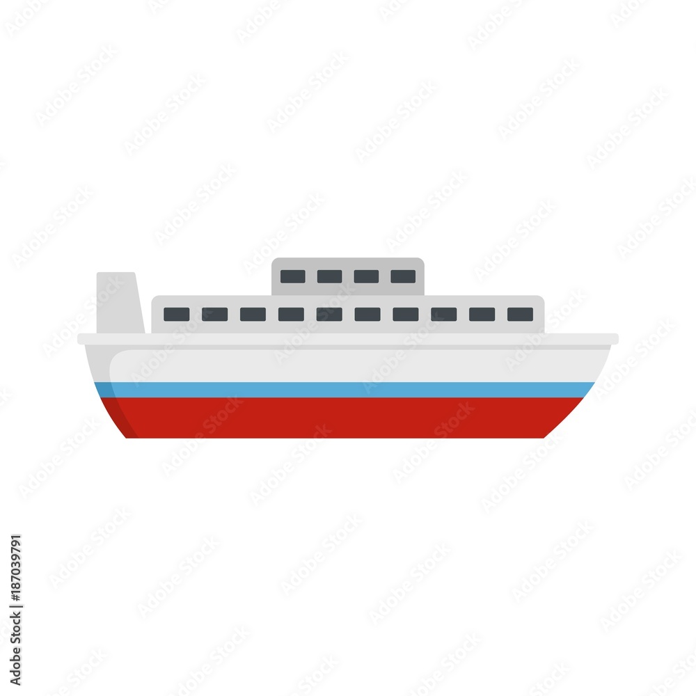 Ship travel cruise icon. Flat illustration of ship travel cruise vector icon isolated on white background