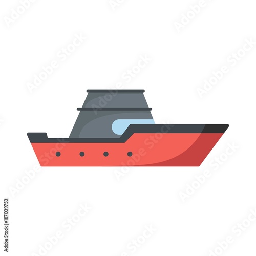 Ship transport icon. Flat illustration of ship transport vector icon isolated on white background