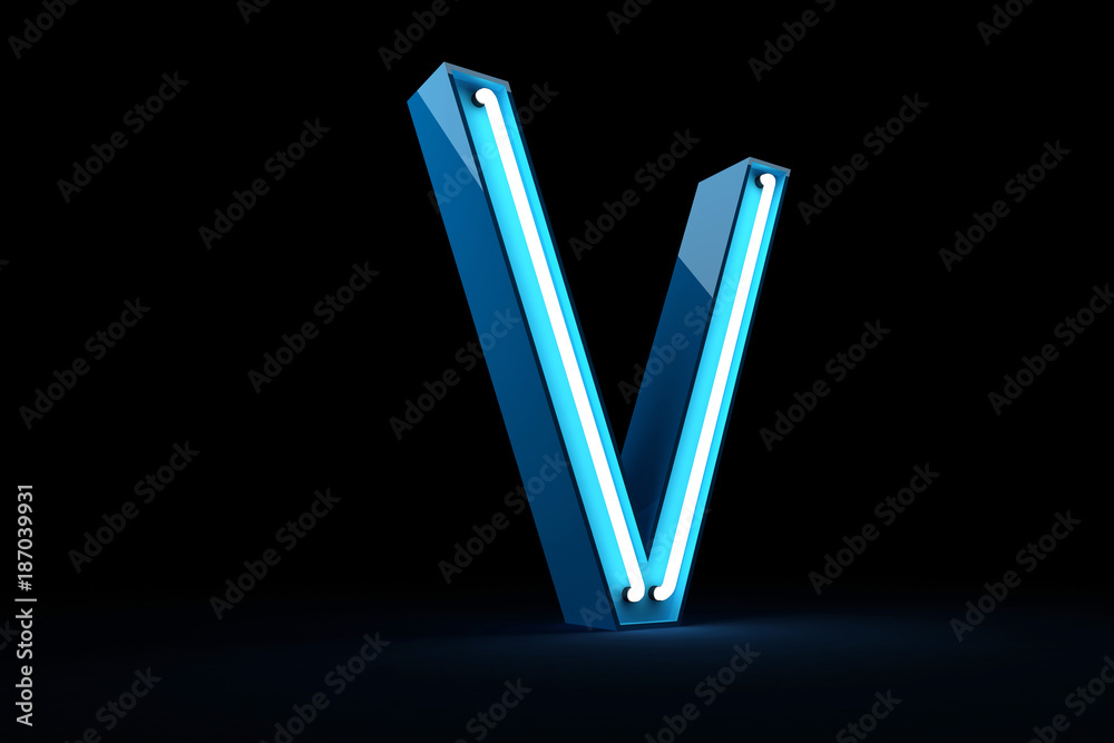 Neon light alphabet 3d rendering Neon light alphabet 3d rendering