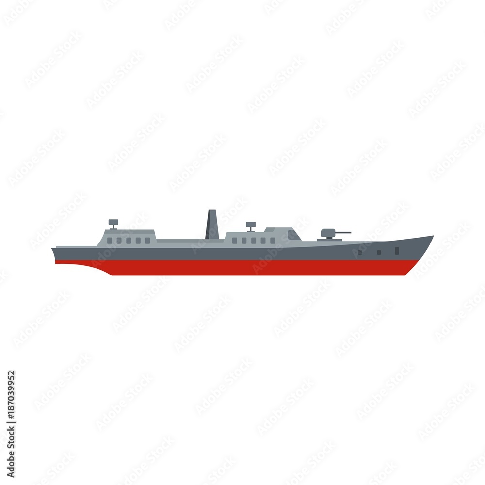 Fototapeta premium Ship combat icon. Flat illustration of ship combat vector icon isolated on white background