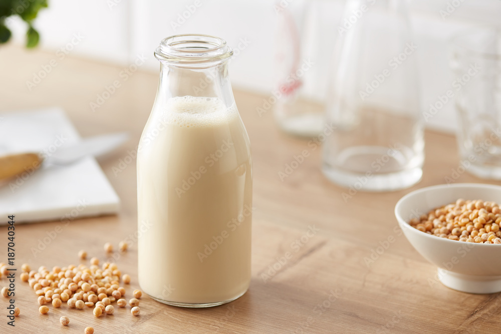 Homemade soy milk. Homemade soy milk.