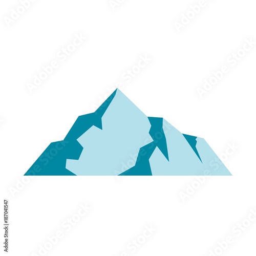 Ice mountain icon. Flat illustration of ice mountain vector icon isolated on white background