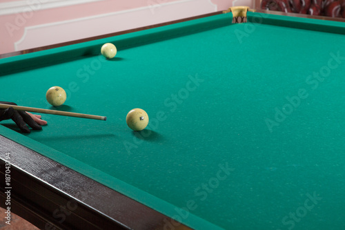 Wallpaper Mural The hand with pool glove playing billiard Torontodigital.ca