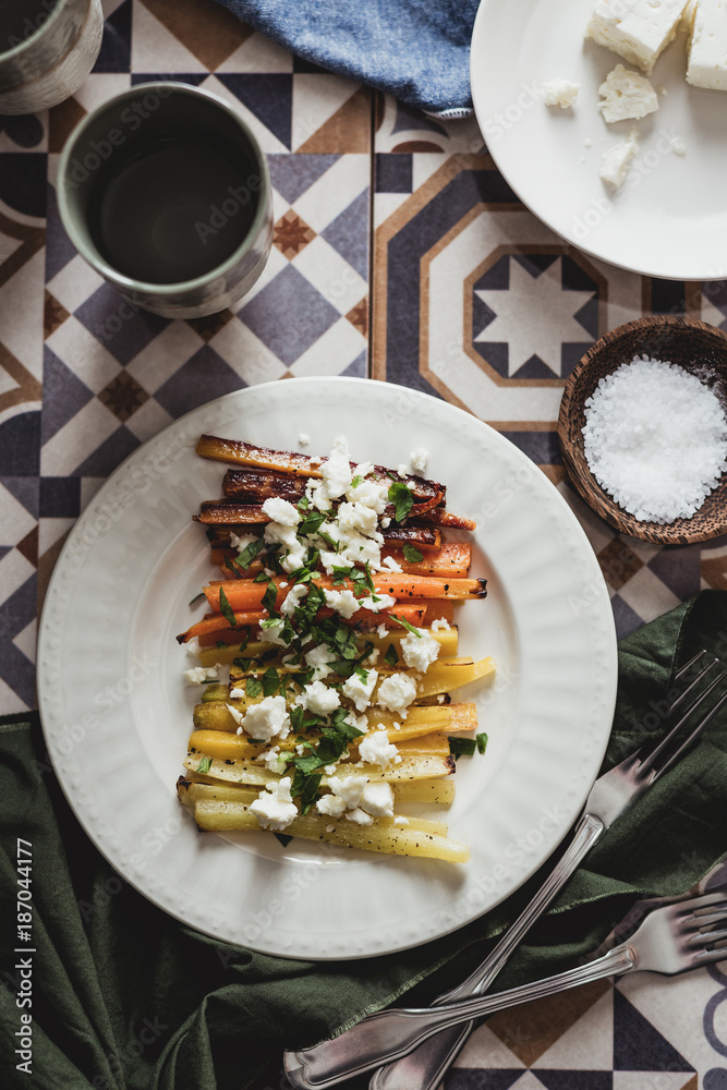 Roasted carrots with cheese Roasted carrots with cheese