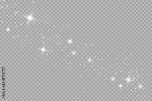 Glow light effect. Vector illustration. Christmas flash. dust
