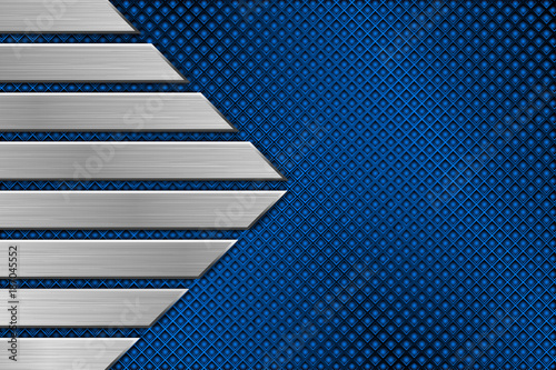 Metal blue perforated background