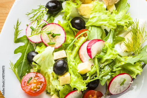 Light meal - salad with rucola