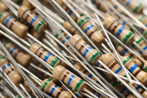 Heap of resistors background photo