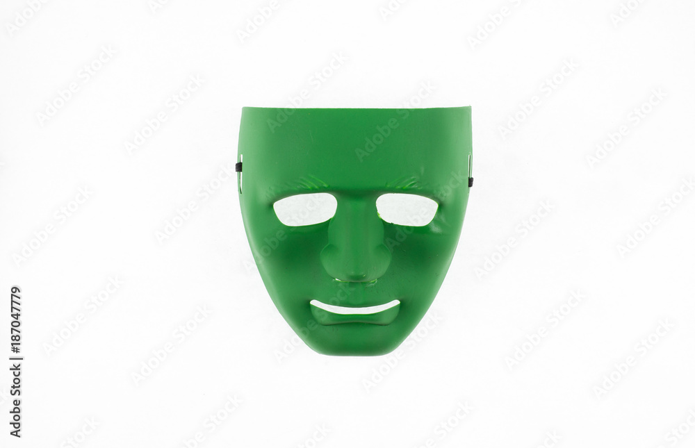 green mask on white background green mask on white background