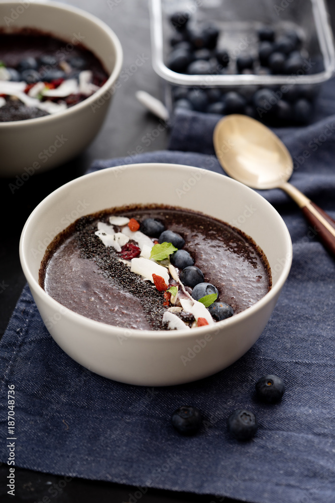 Homemade breakfast smoothie bowls. Homemade breakfast smoothie bowls.