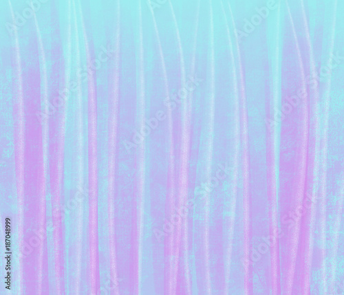 Colorful hand drawn bright blue purple abstract texture stripe background as ocean water, illustration of vertical lines as sea grass painted by chalk on canvas, high quality