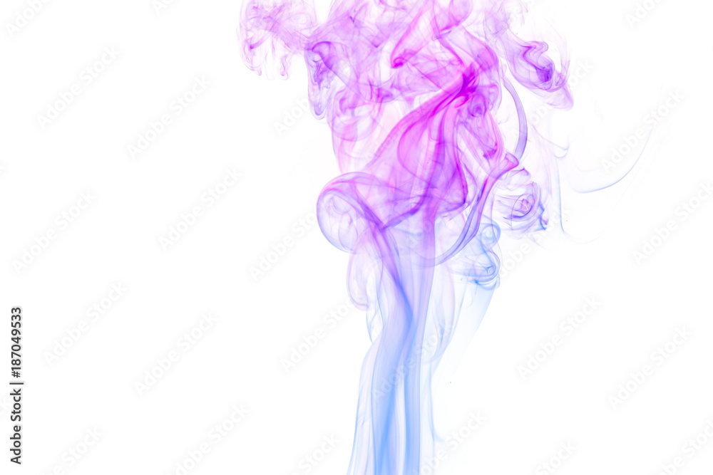 Fototapeta premium Colored smoke on white background