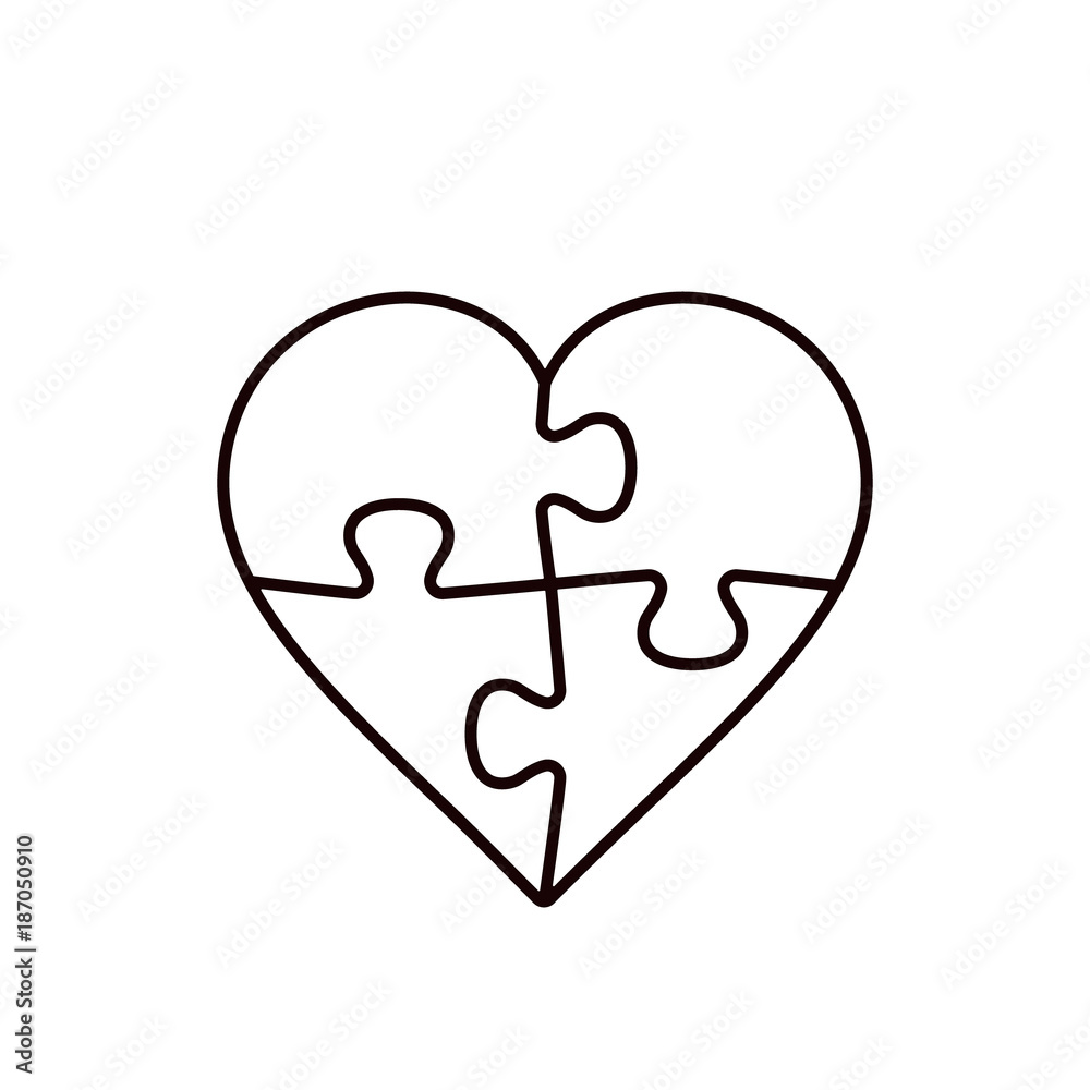 puzzle-heart-four-piece-line-illustration-vector-outline-object