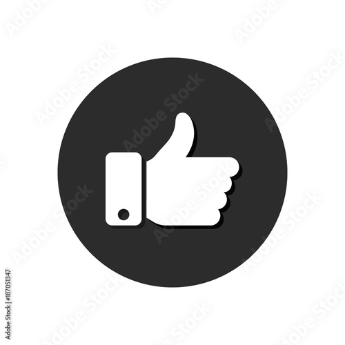 Thumb up vector like illustation isolated on round