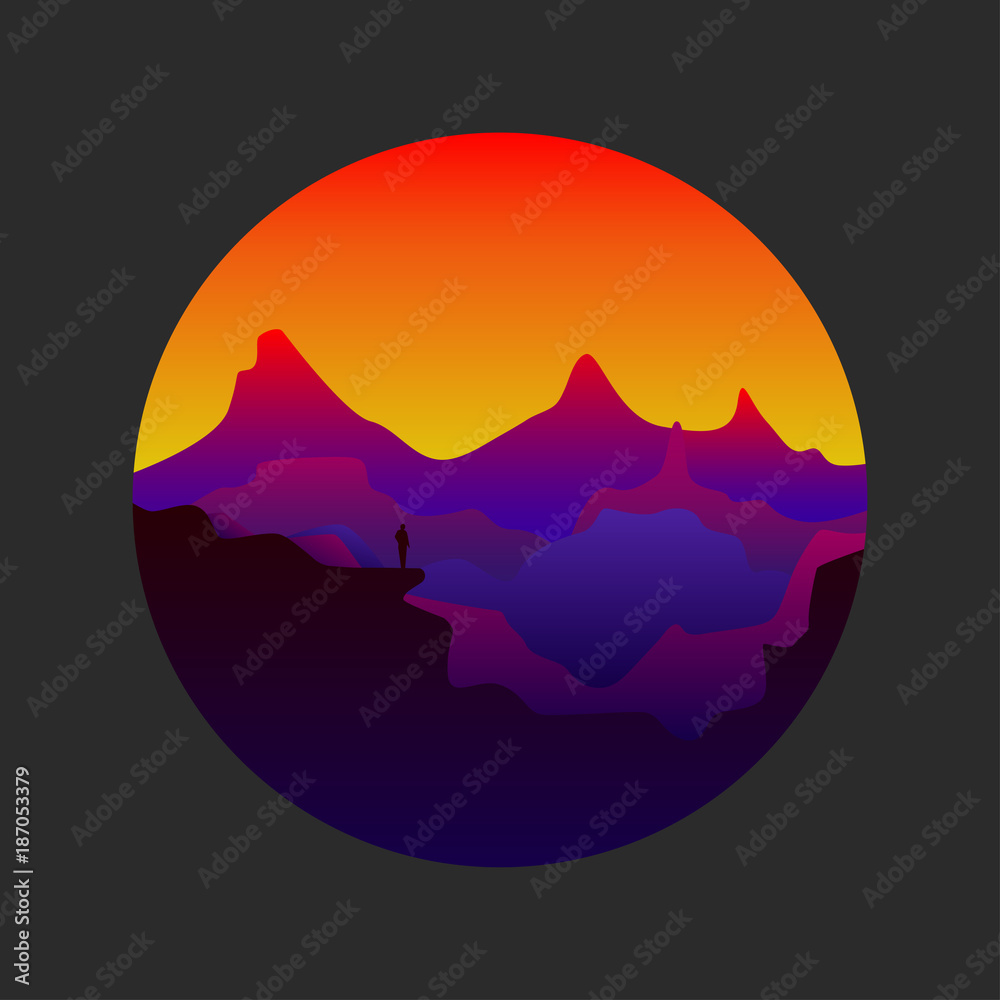 Vector silhouettes of mountains Vector silhouettes of mountains