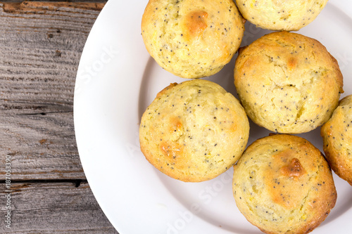 homemade lemon poppy seed muffins © juliedeshaies