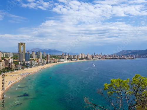 Benidorm Beach and emblematic buildings