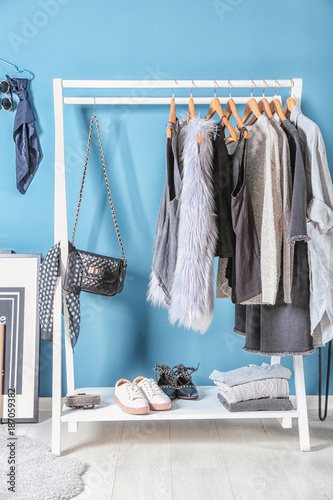 Collection of clothes hangi...