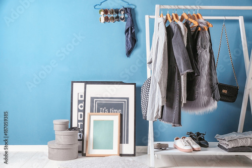 Collection of clothes hangi...