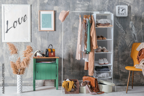Collection of clothes hangi...