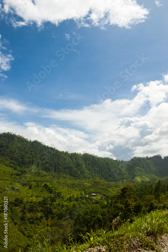 Mountains rural view of Alta Verapaz, Guatemala, road to Semuc Champey