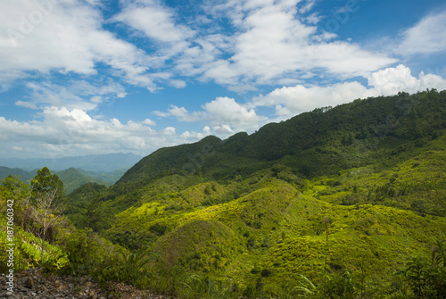 Mountains rural view of Alta Verapaz, Guatemala, road to Semuc Champey