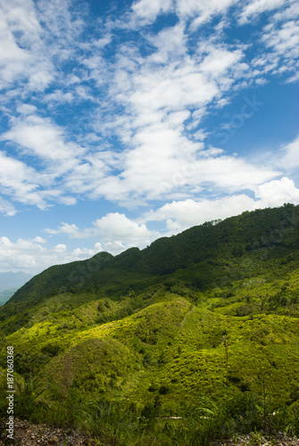 Mountains rural view of Alta Verapaz, Guatemala, road to Semuc Champey