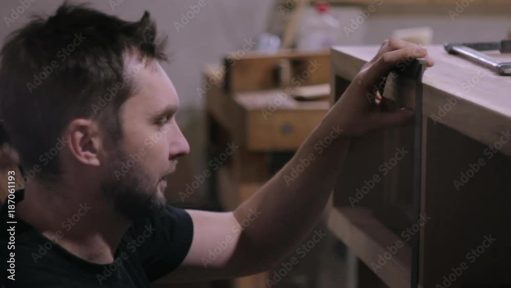 woodworker furnituremaker in workshop woodworker furnituremaker in workshop