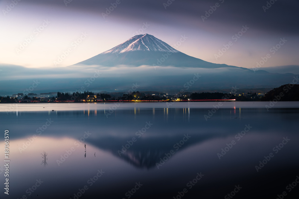 Mt.Fuji and Lake Kawaguchiko in sunrise