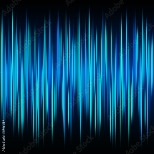 Vertical Blue Shine Aurora Polaris Flares  - Vector Radiant Upright Rays
