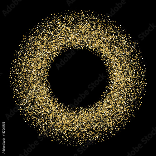 Vector Round Lovely Gold Grainy Frame
