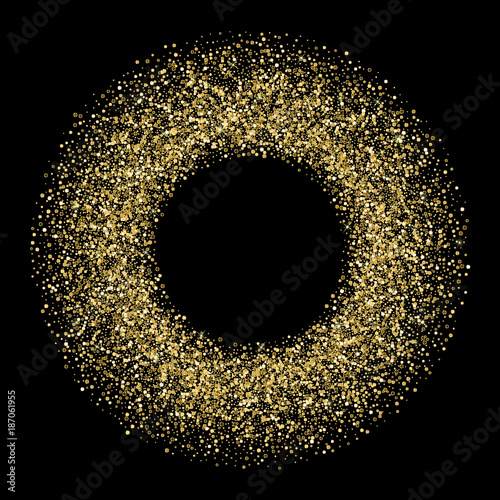 Vector Round Lovely Gold Grainy Frame  