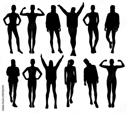 Woman fitness silhouettes