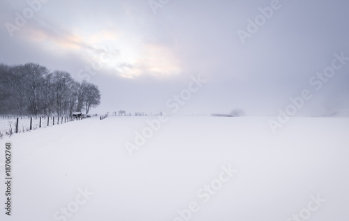 British Countryside Fields in Snow © Eddie Cloud