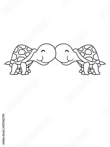 kuscheln küssen liebe verliebt 2 freunde paar pärchen klein schildkröte süß niedlich comic cartoon clipart land beine
