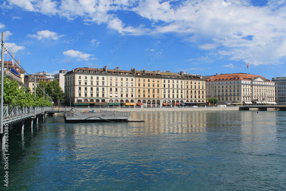 La ville de Genève et son Lac, Suisse
