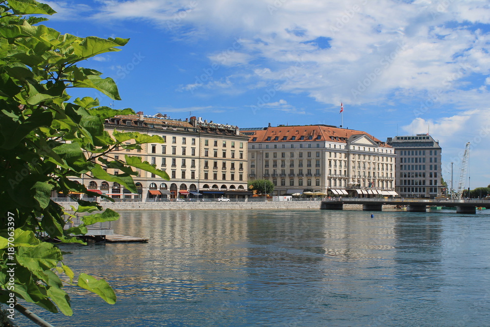La ville de Genève et son Lac, Suisse